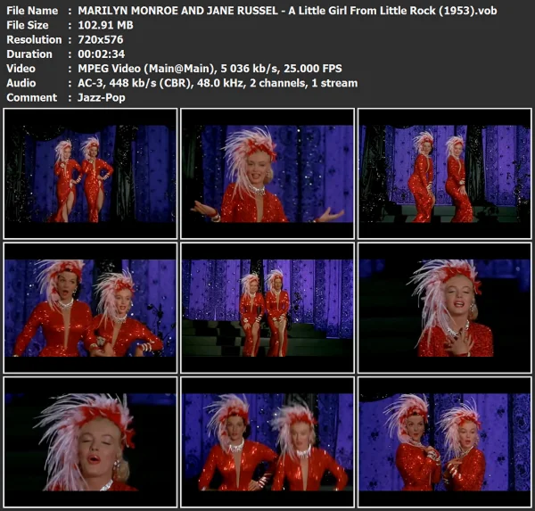 MARILYN MONROE AND JANE RUSSEL - A Little Girl From