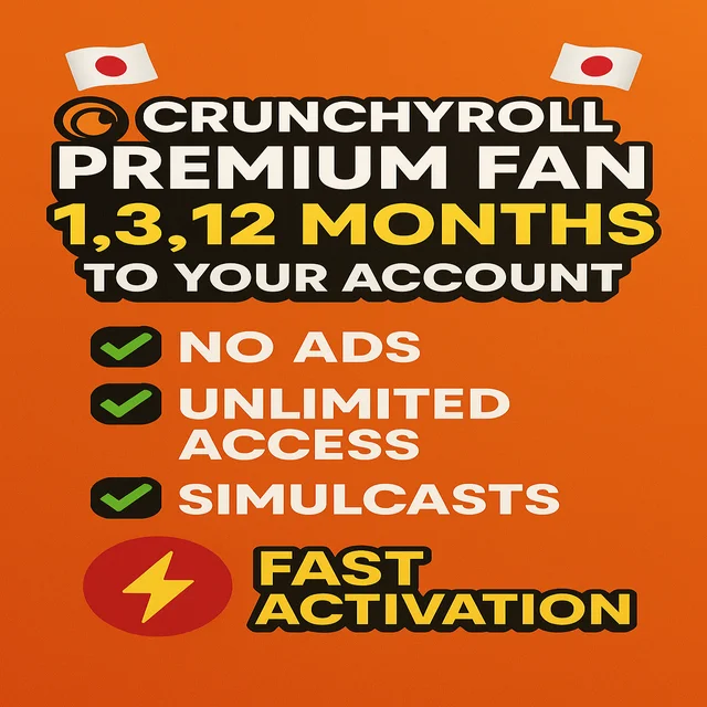 Crunchyroll Premium Fan 1, 3, 12 месяцев на ваш аккаунт