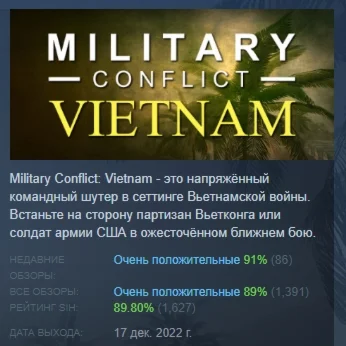 Military Conflict: Vietnam АВТОДОСТАВКА STEAM РОССИЯ