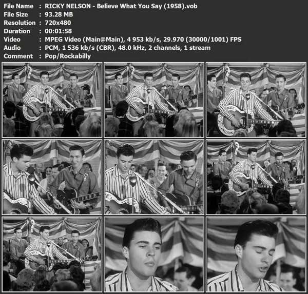 RICKY NELSON - Believe What You Say