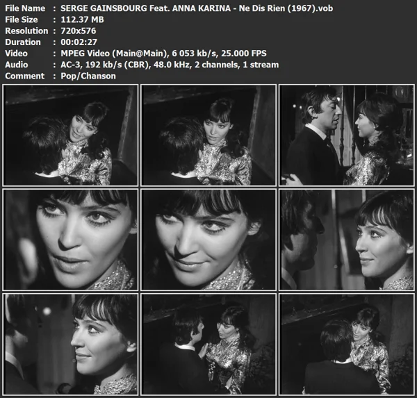 SERGE GAINSBOURG Feat. ANNA KARINA - Ne Dis Rien