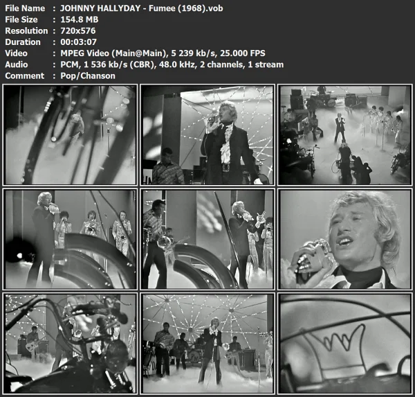 JOHNNY HALLYDAY - Fumee