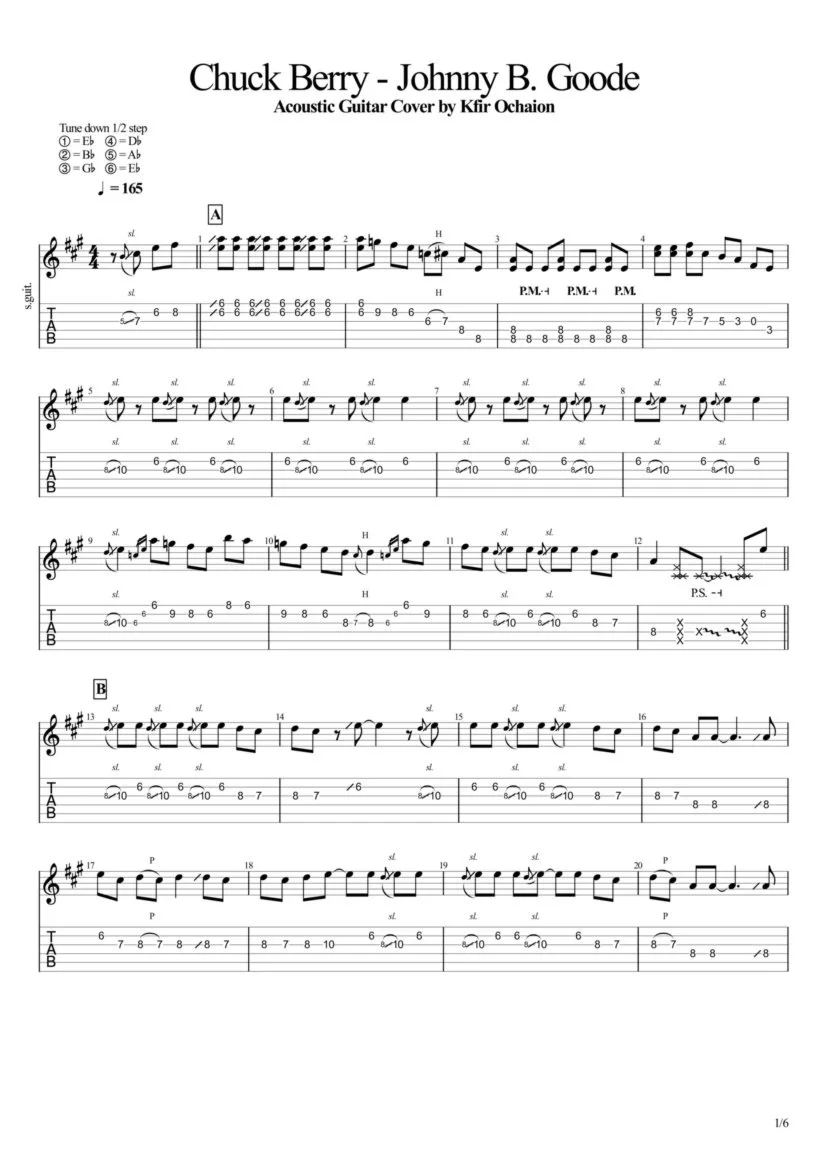 Tabs Kfir Ochaion - Chuck Berry - Johnny B. Goode