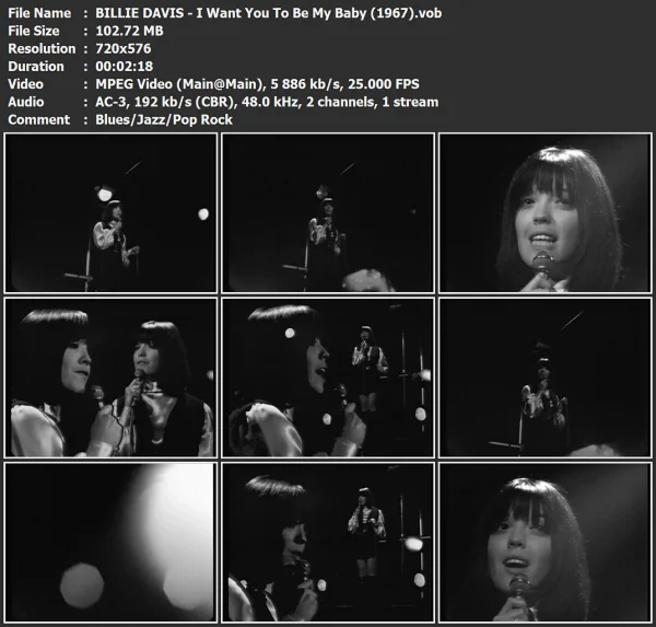 BILLIE DAVIS - I Want You To Be My Baby