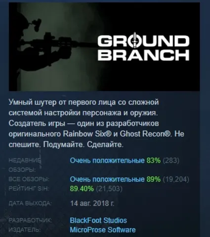 GROUND BRANCH 💎 АВТОДОСТАВКА STEAM РОССИЯ