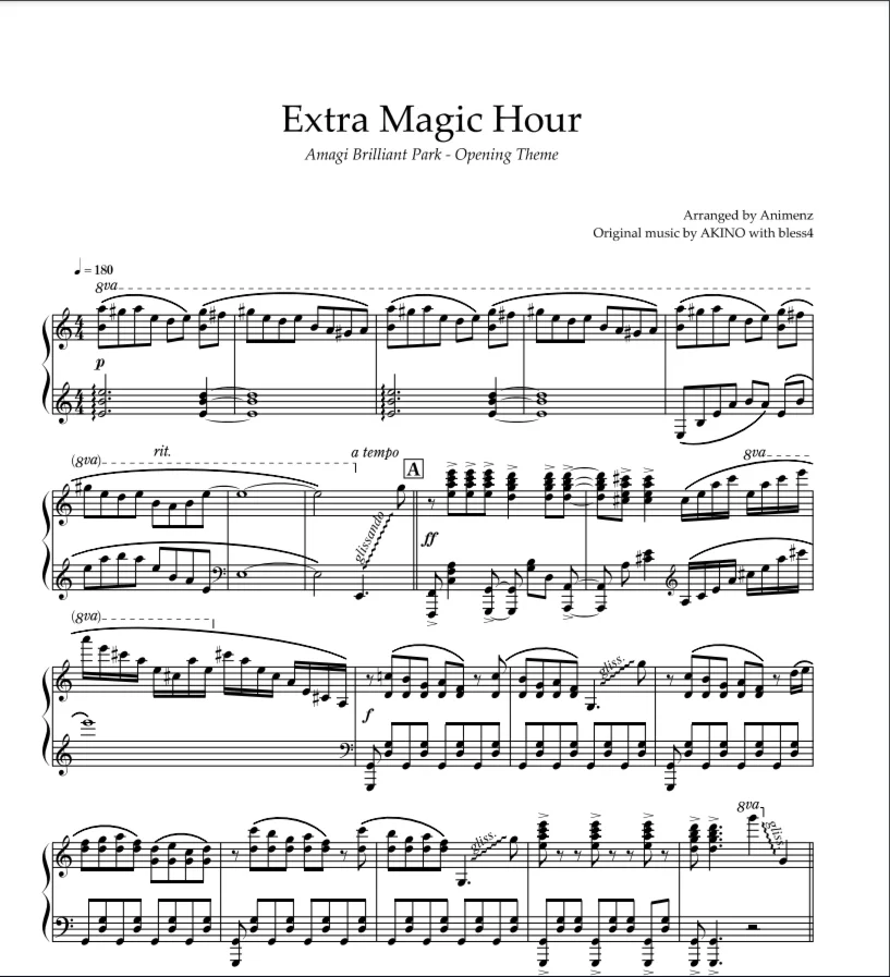 Sheet Animenz - Extra Magic Hour - Amagi Brilliant Park