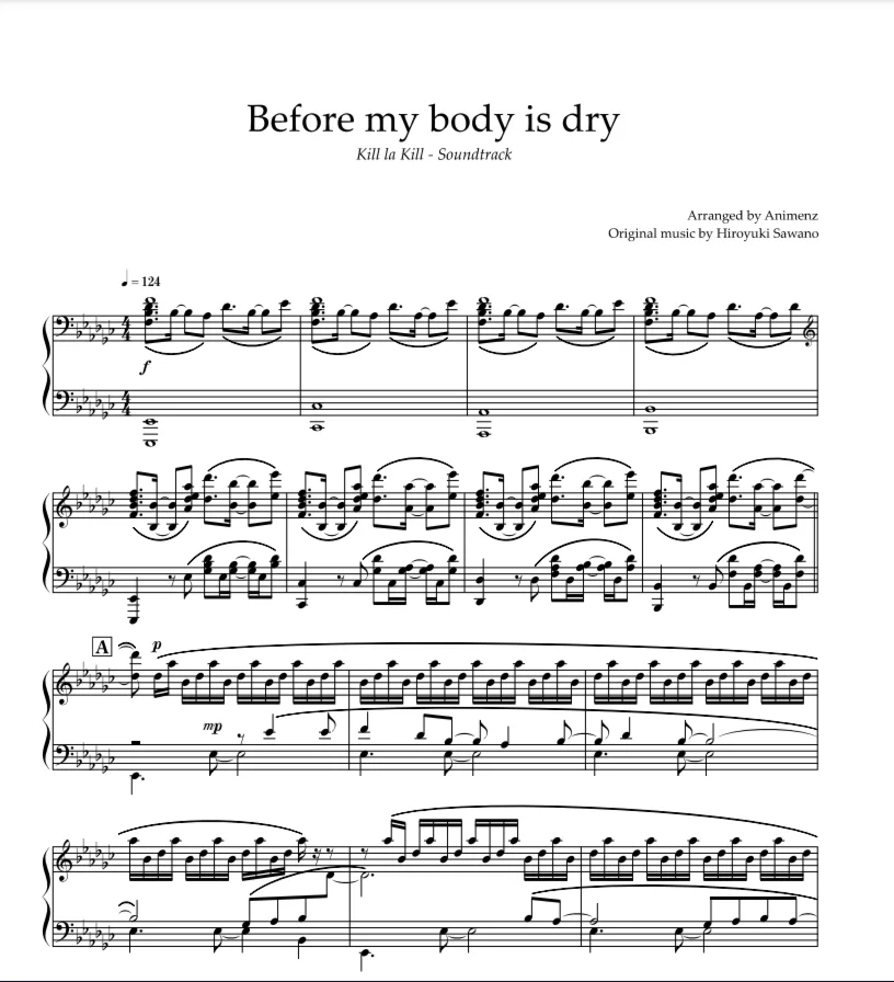 Before my body is dry (Kill la Kill OST) by Animenz