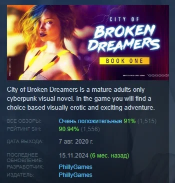 City of Broken Dreamers: Book One  STEAM РОССИЯ