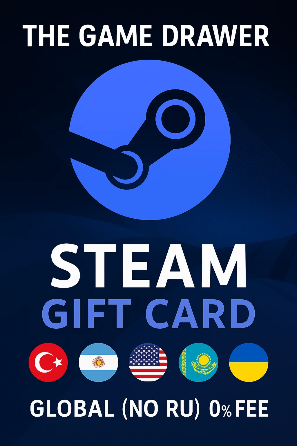 Карта Steam TR/AR/US/KZ/UA | Глобально (кроме РФ) | 0%