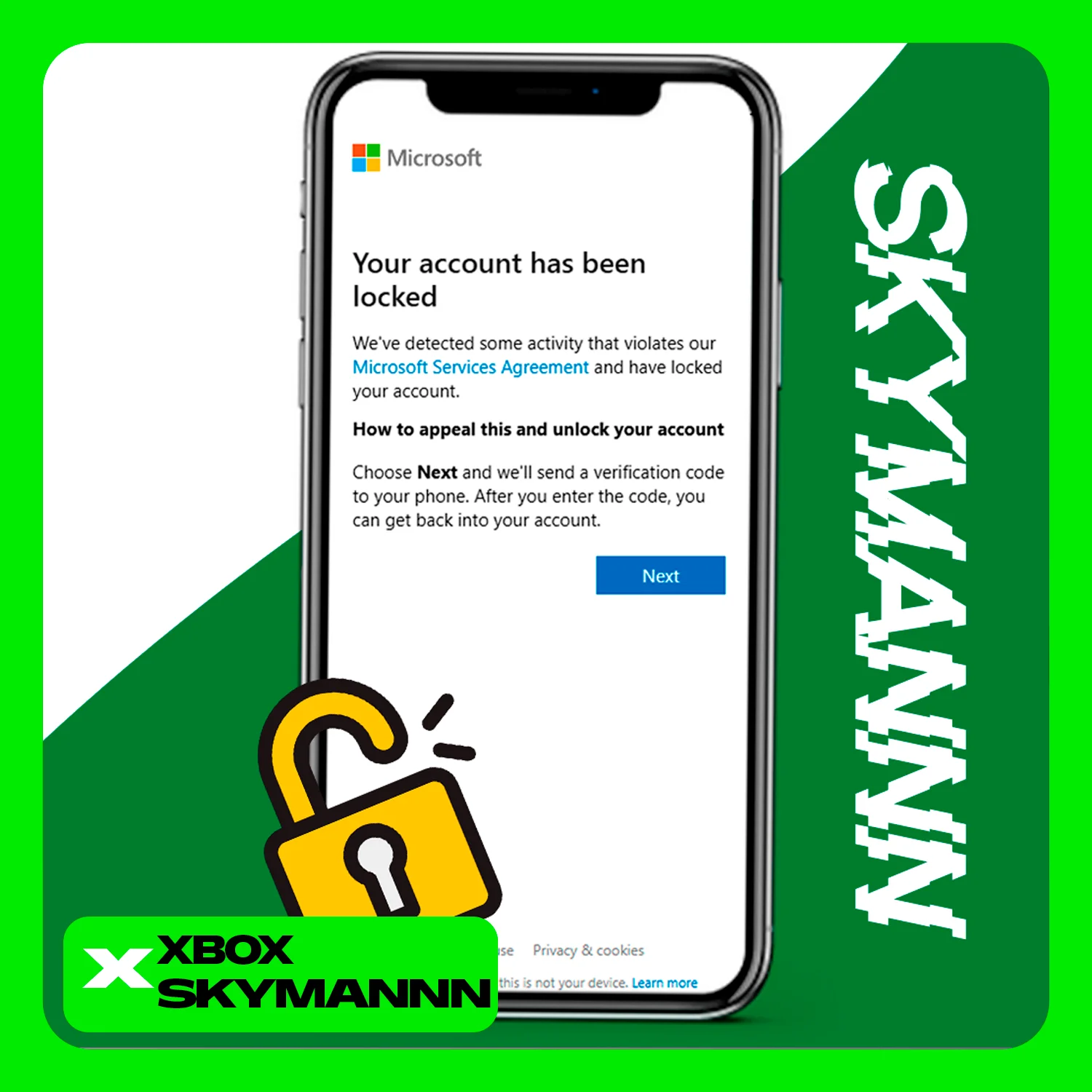🔓УСЛУГА РАЗБЛОКИРОВКИ АККАУНТА🔓  🟩XBOX🟩