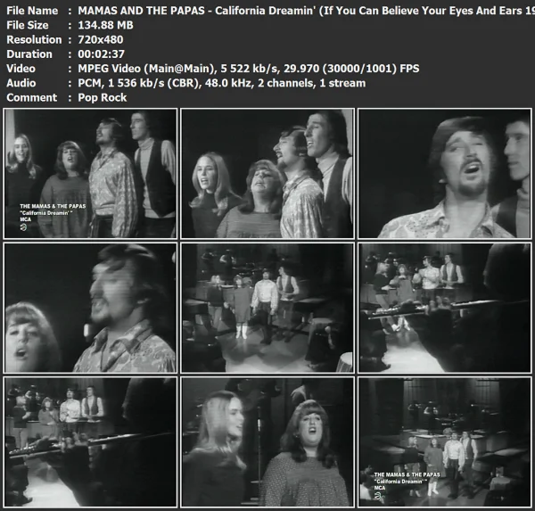 MAMAS AND THE PAPAS - California Dreamin'