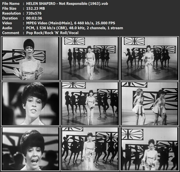 HELEN SHAPIRO - Not Responsible
