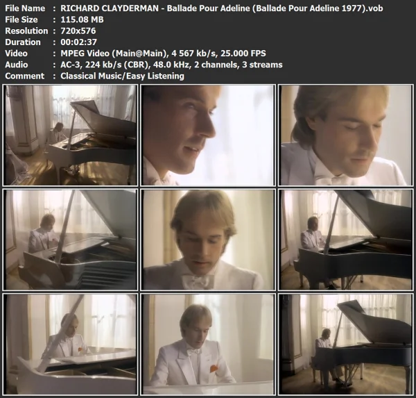 RICHARD CLAYDERMAN - Ballade Pour Adeline