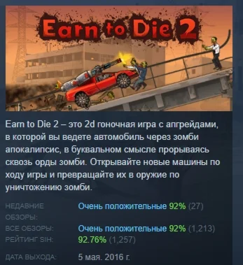 Earn to Die 2  АВТОДОСТАВКА STEAM РОССИЯ