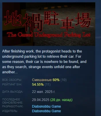 地禍駐車場 -The Cursed Underground Parking Lot- STEAM РОССИЯ