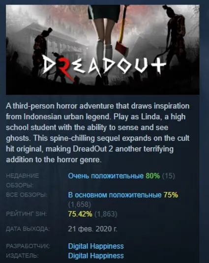 DreadOut 2 АВТОДОСТАВКА STEAM РОССИЯ