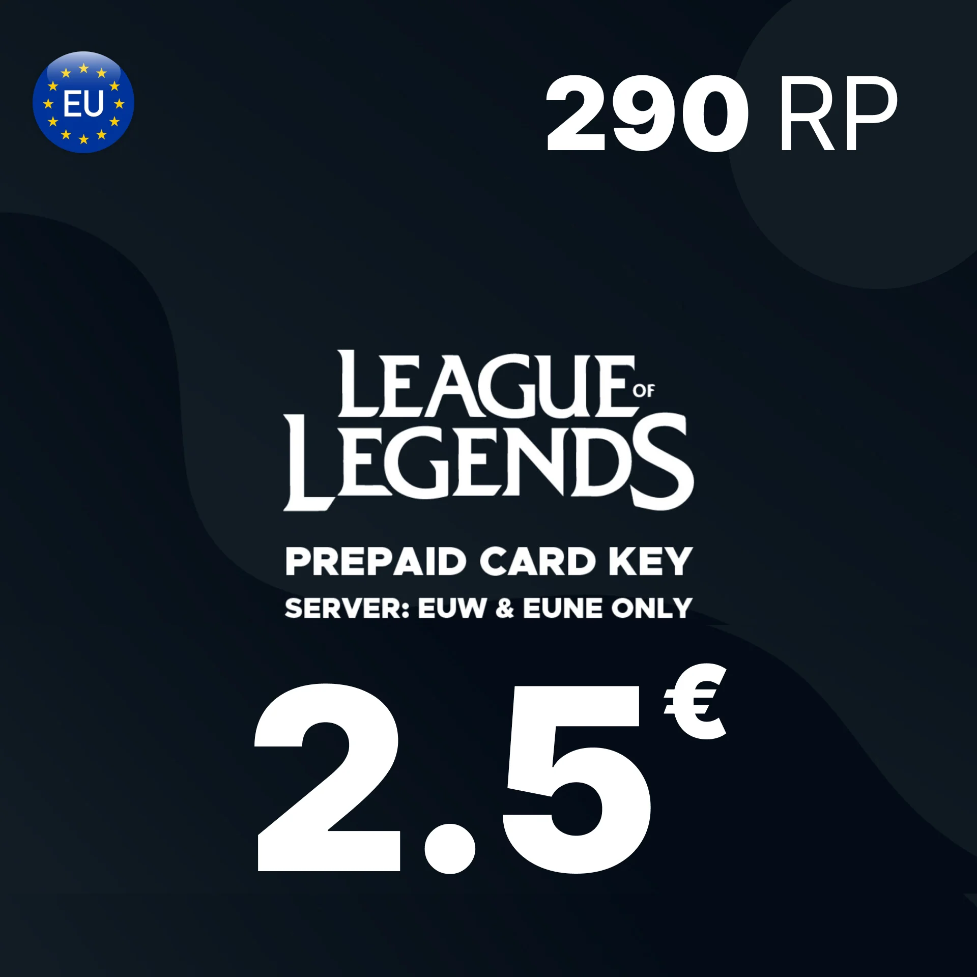 League of Legend Riot Points 2,5 EUR 290 RP/EU Server🔑