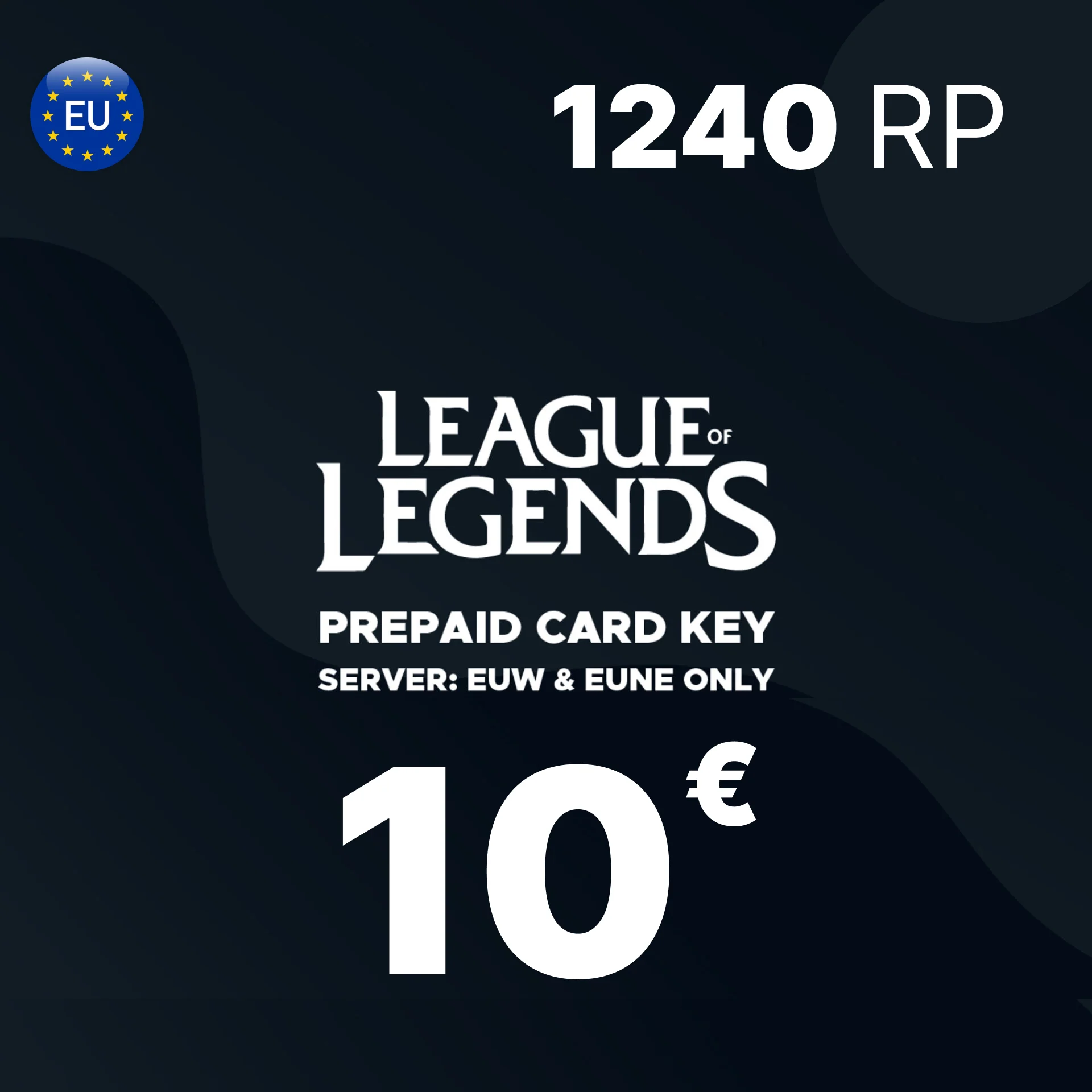 League of Legend Riot Points 10 EUR 1240 RP/EU Server🔑