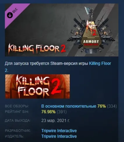 Killing Floor 2 Armory Season Pass KF2 Season Pass 2021 АВТОДОСТАВКА STEAM РОССИЯ