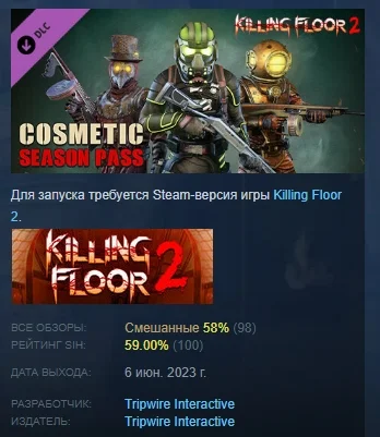 Killing Floor 2 - Cosmetics Season Pass 💎 DLC STEAM РФ