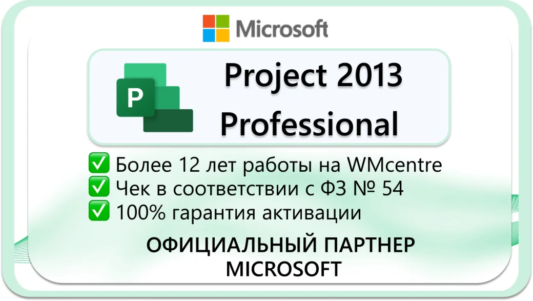 Microsoft Project Professional 2013Microsoft Партнёр