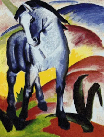 Схема вышивки крестом Голубой конь