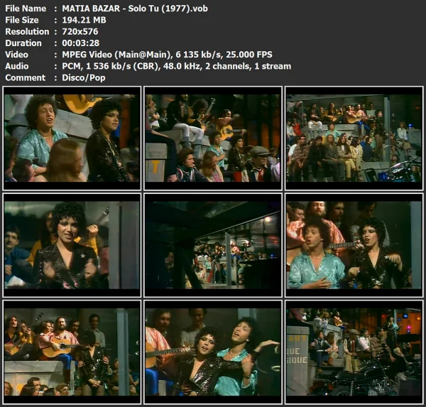 MATIA BAZAR - Solo Tu