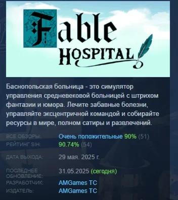 Fable Hospital АВТОДОСТАВКА STEAM РОССИЯ