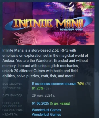 Infinite Mana  АВТОДОСТАВКА STEAM РОССИЯ