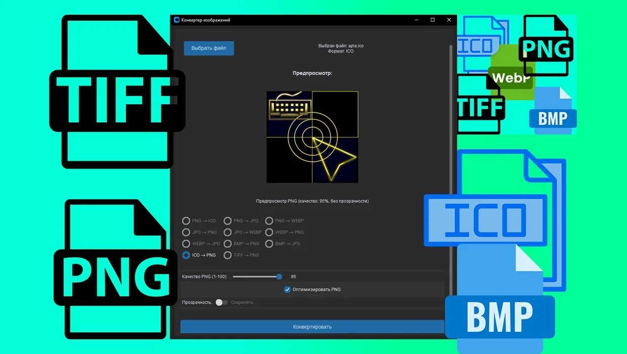 FoxImageConvert - Конвертер изображений ICO, PNG и др.