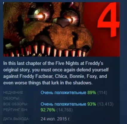 Five Nights at Freddy's 4 АВТОДОСТАВКА STEAM РОССИЯ
