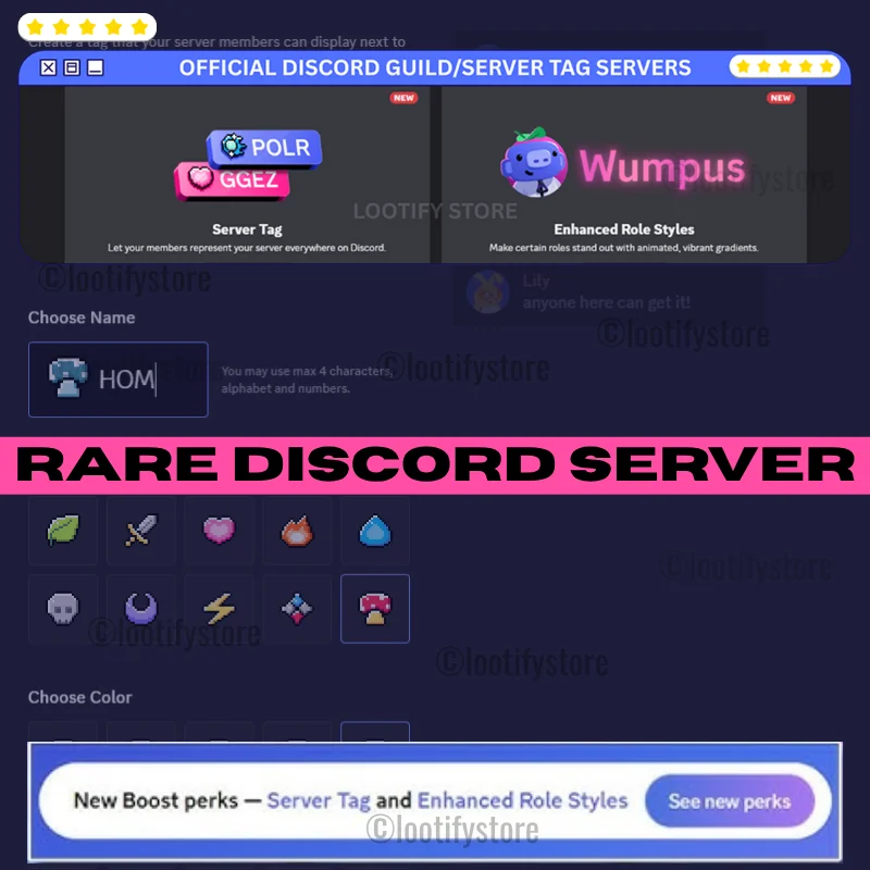Сервер гильдии Discord с тегом сервера