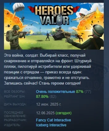 Heroes of Valor АВТОДОСТАВКА STEAM РОССИЯ