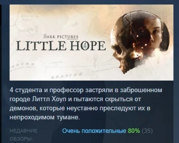 The Dark Pictures Anthology: Little Hope STEAM РОССИЯ