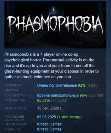 Phasmophobia АВТОДОСТАВКА STEAM РОССИЯ