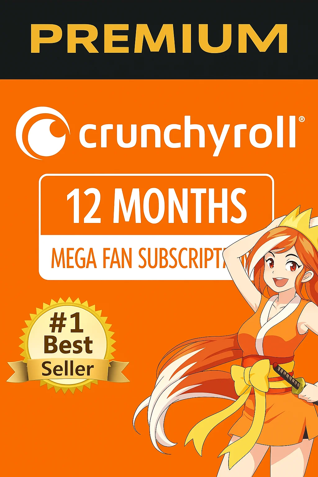 CRUNCHYROLL MEGA FAN PREMIUM FOR NEW/OLD ACCOUNT
