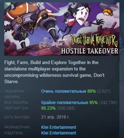 DON´T STARVE TOGETHER АВТОДОСТАВКА STEAM РОССИЯ