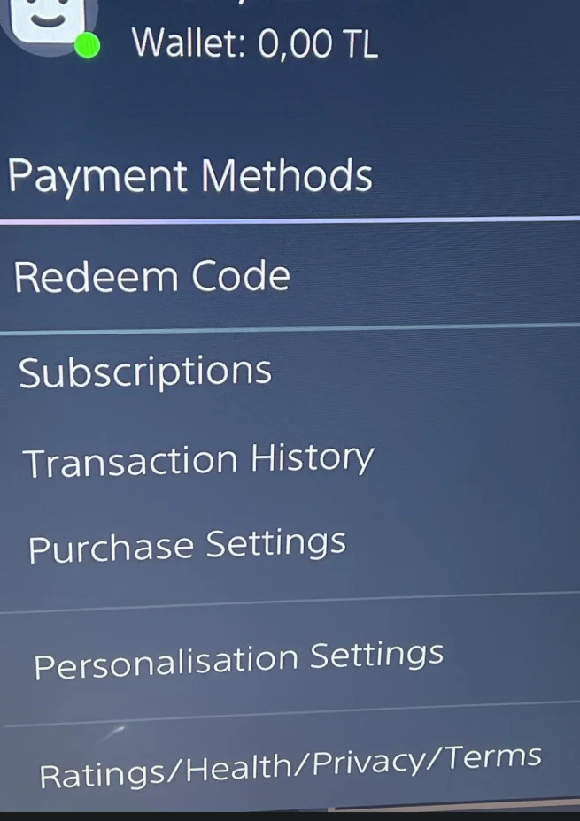 PlayStation Store  250 TL — TRY - Türkiye