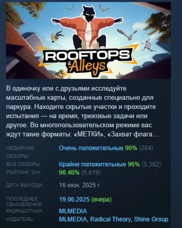 Rooftops & Alleys: The Parkour Game  STEAM РОССИЯ