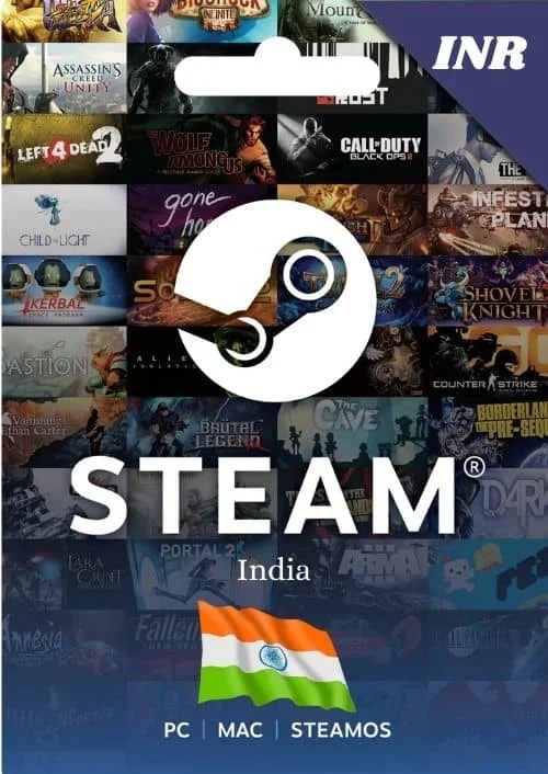 STEAM INDIA INR КОШЕЛЕК ПОДАРОЧНЫЙ КОД 100-2500 РУПИИ
