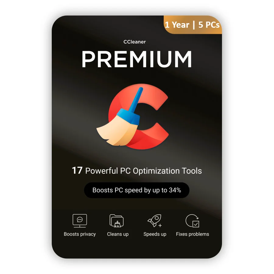 CCleaner Premium 2025 - KEY - 1 Year - 5 PCs