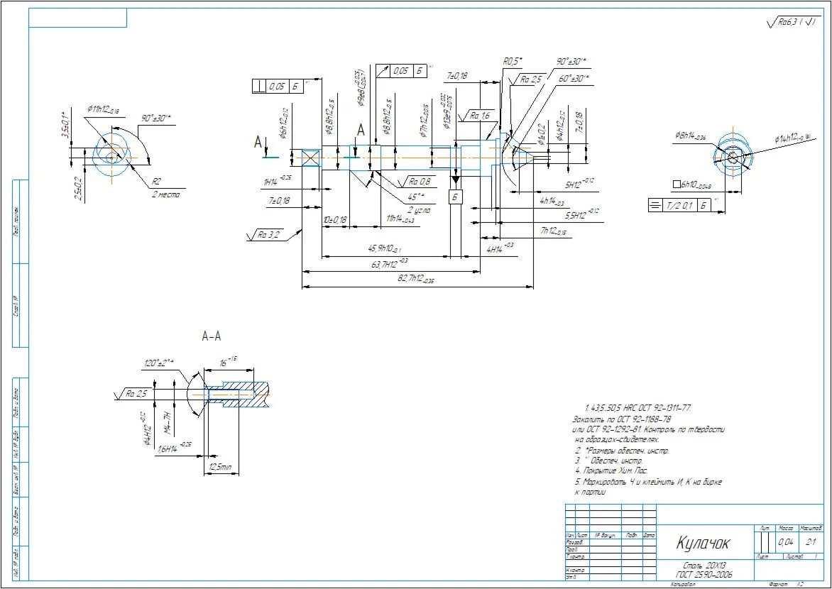 Technological process of manufacturing the cam part