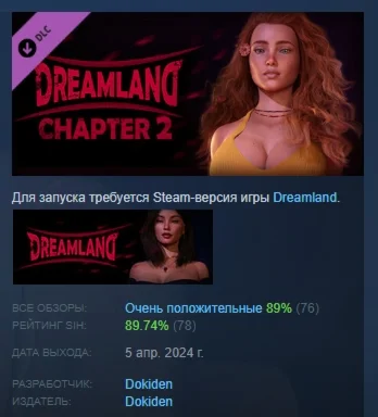 Dreamland - Chapter 2  DLC STEAM GIFT РОССИЯ