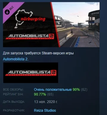 Automobilista 2 - Nurburgring Pack DLC STEAM РОССИЯ