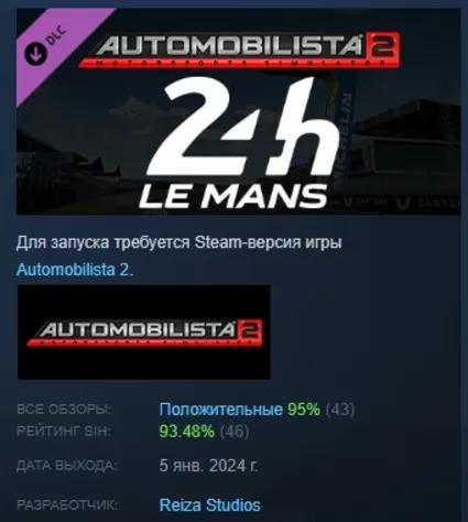 Automobilista 2 - Circuit des 24 Heures du Mans АВТОДОСТАВКА STEAM РОССИЯ