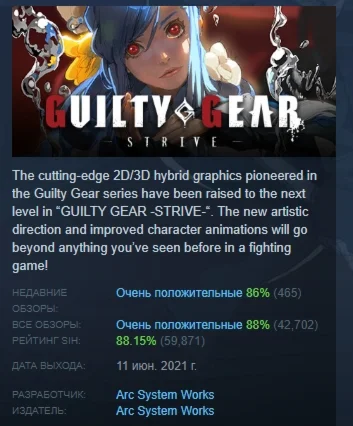GUILTY GEAR -STRIVE- Standard Edition  STEAM РОССИЯ
