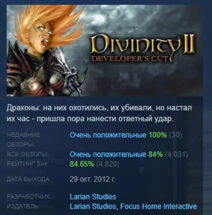 Divinity II Developer's Cut АВТОДОСТАВКА STEAM РОССИЯ