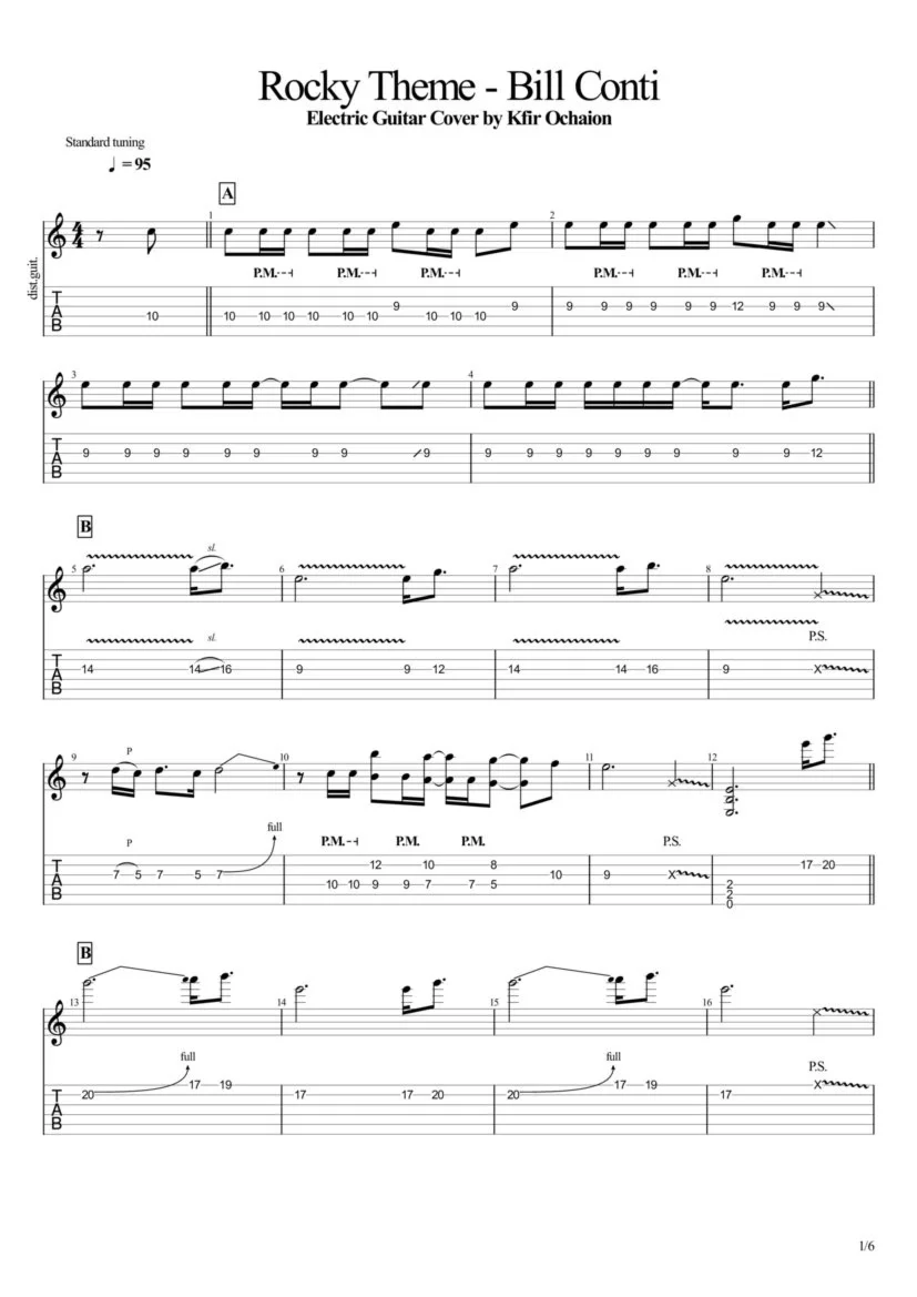 Tabs Kfir Ochaion - Rocky - Bill Conti - Gonna Fly Now