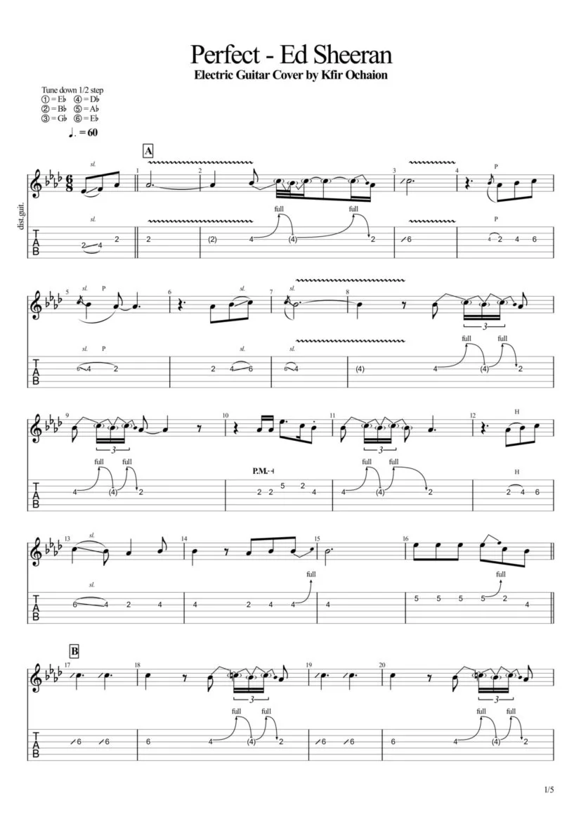 Tabs Kfir Ochaion - Ed Sheeran - Perfect