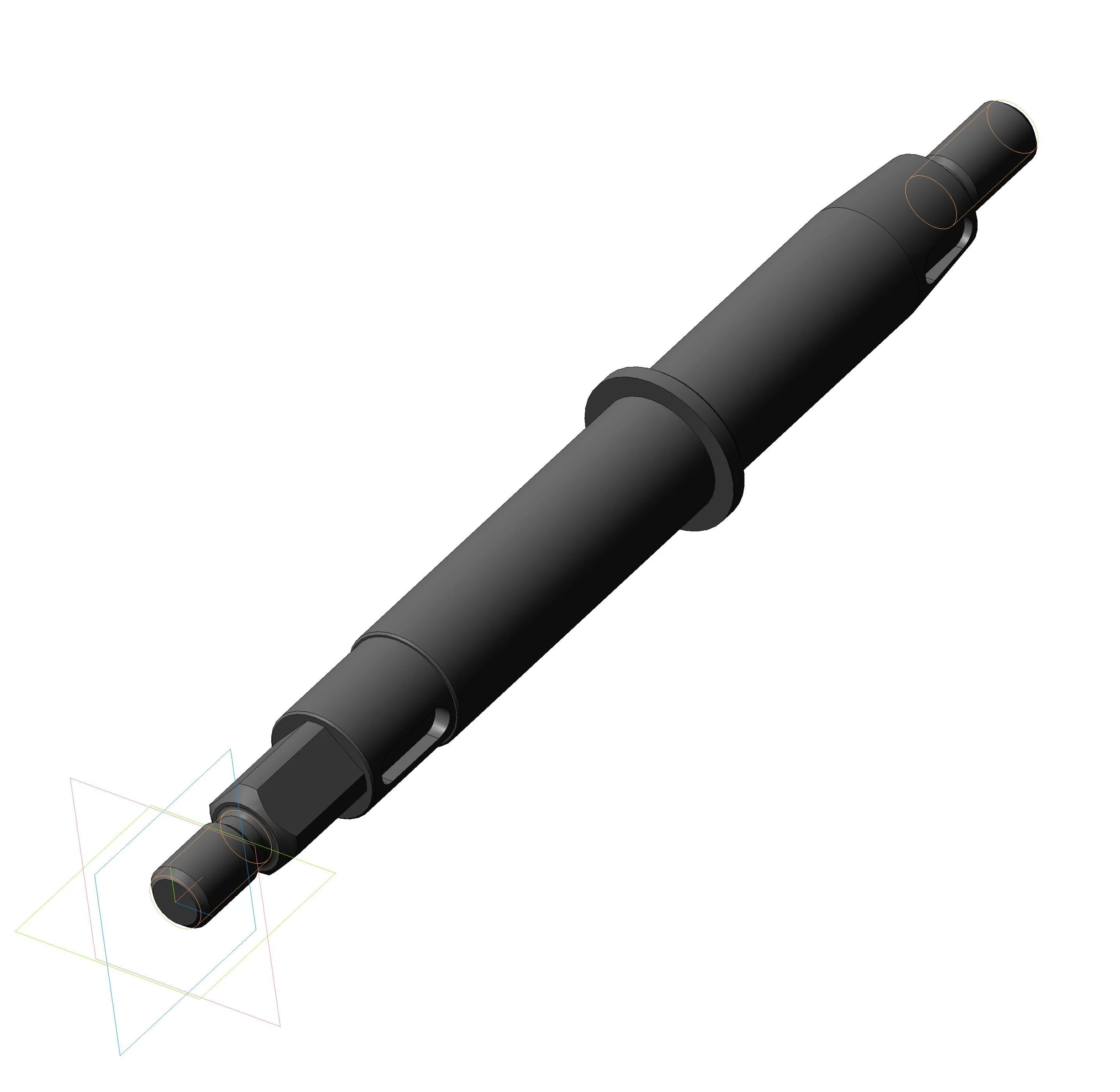 Drawing of the part and 3D model of the part roller in